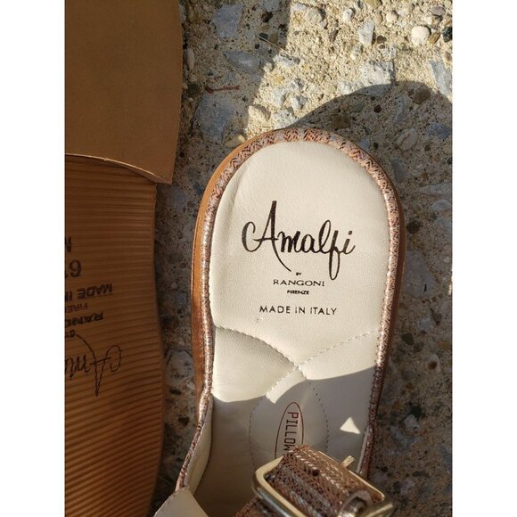 Amalfi Gelso Leather Sling Flats nwot size 6.5 - Picture 6 of 13